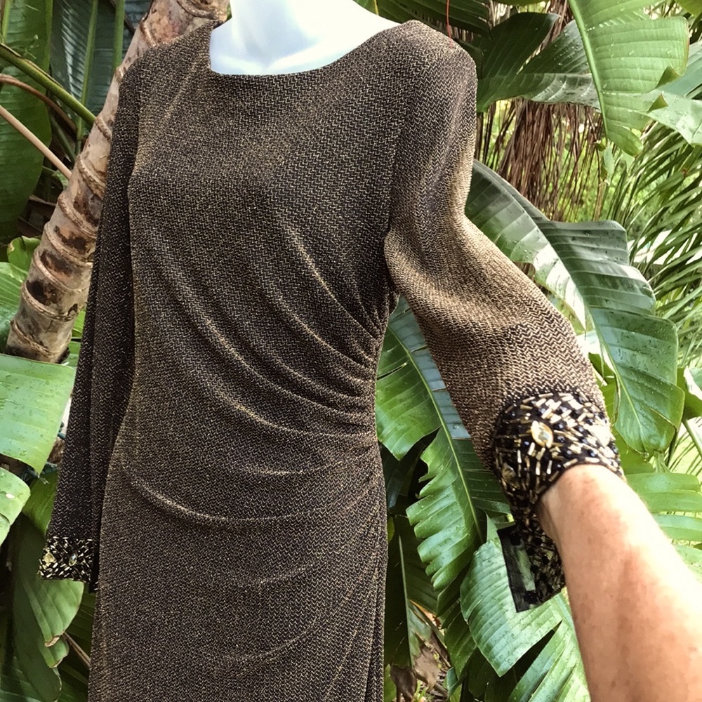 Patra metallic formal Column dress